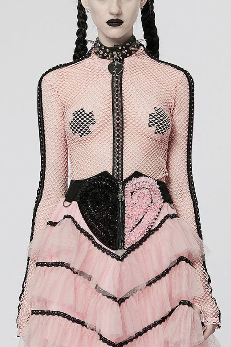 Mesh Ribbon Slim Punk Tee