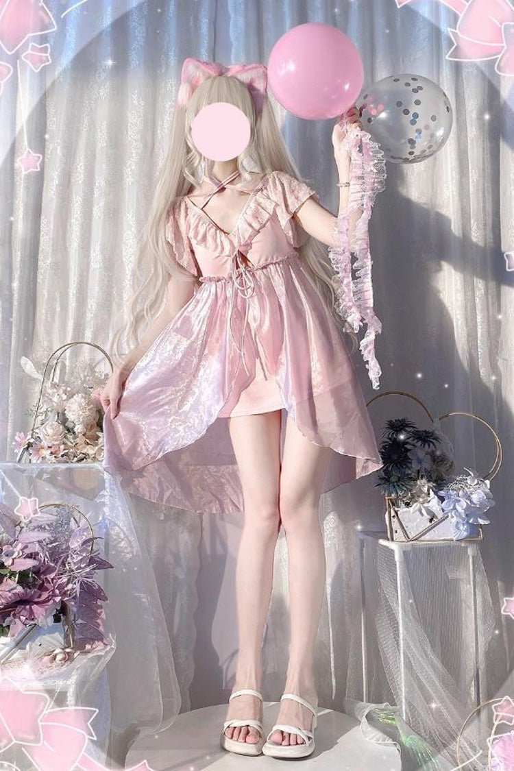 Slim Lace Two-Piece Swimsuit - Lolita Beach Wear