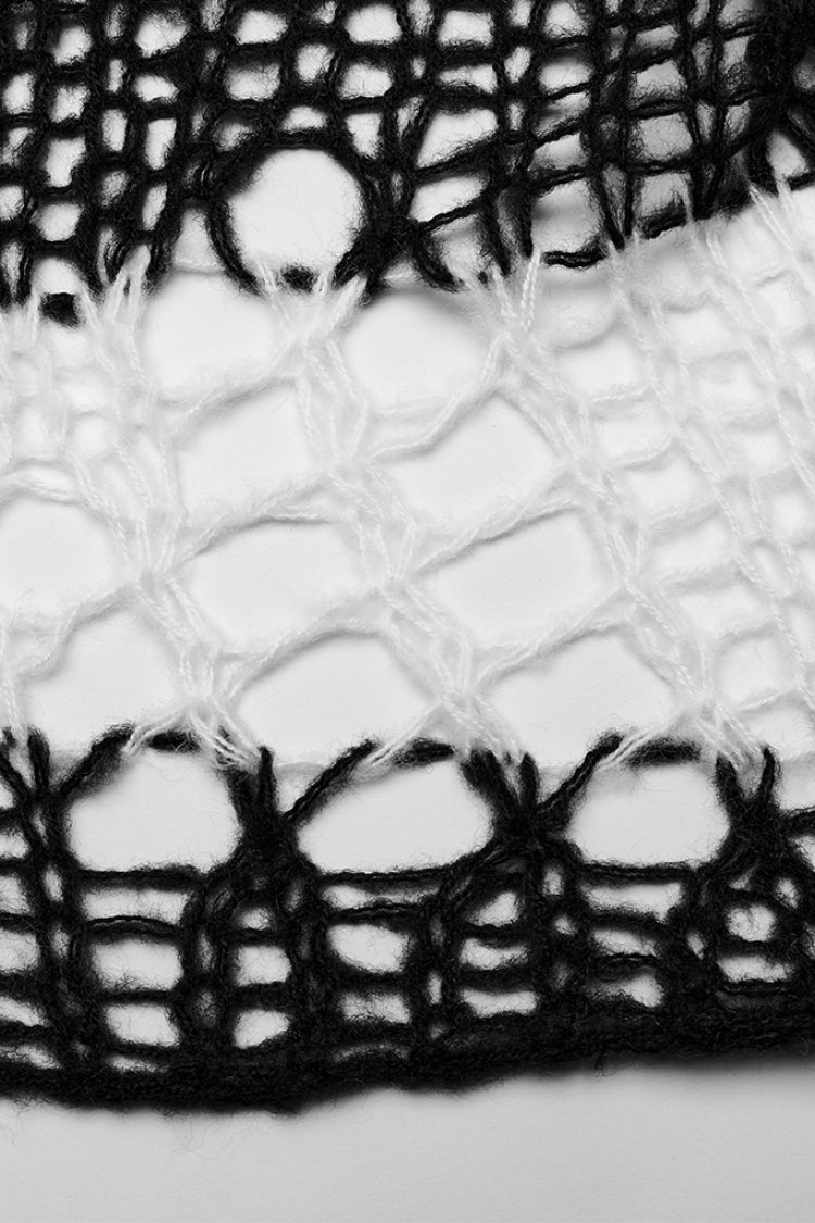 Gothic Striped Sweater - Ripped, Irregular Hem, 4 Shades
