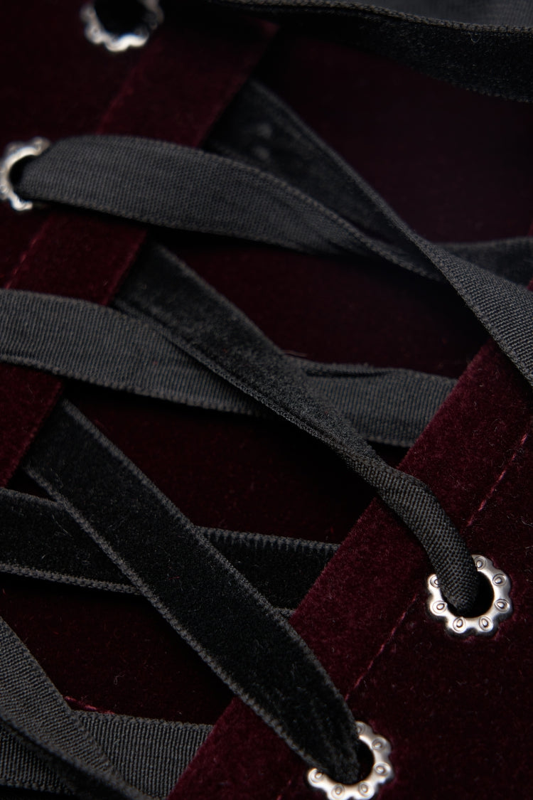 Crimson Jacquard Laced Slim Corset