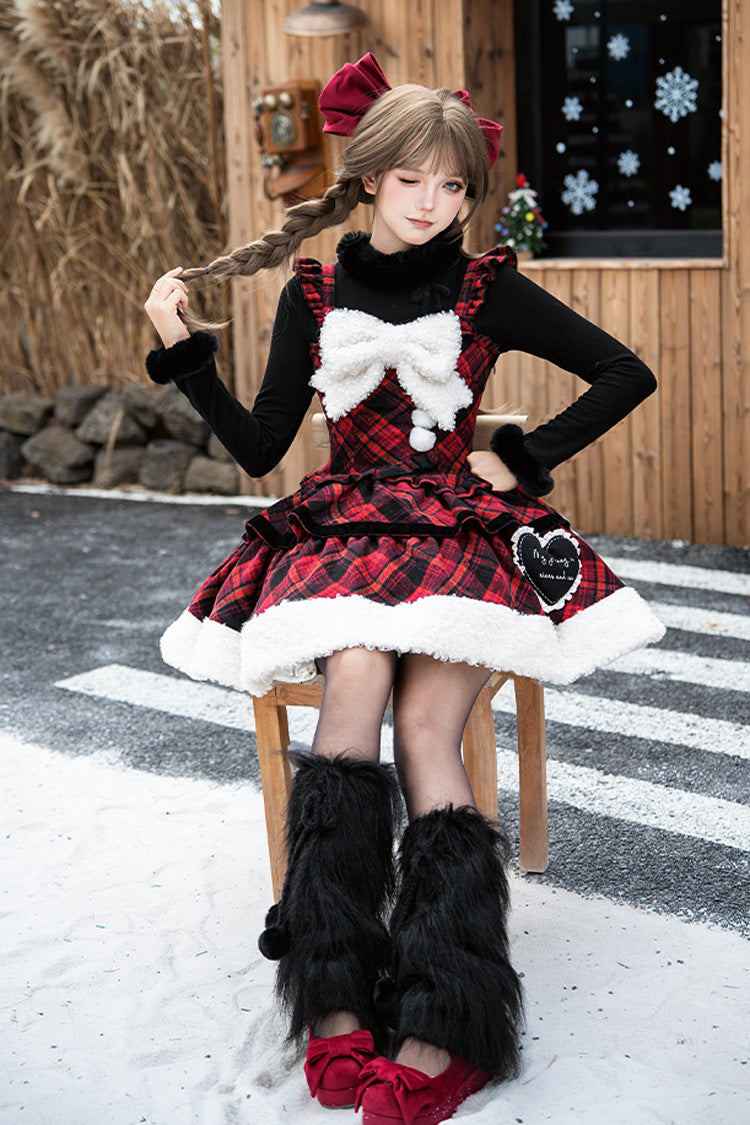 Letters Poems Snowy Night Serenade Triple-Layered Print Ruffle Bowknot Sweet Lolita Jsk Dress Set