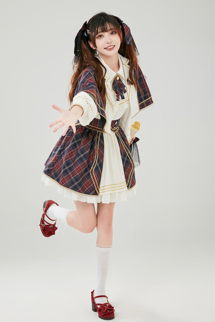 Multi-Color Plaid Ruffle Sweet Lolita Skirt with Idol Style