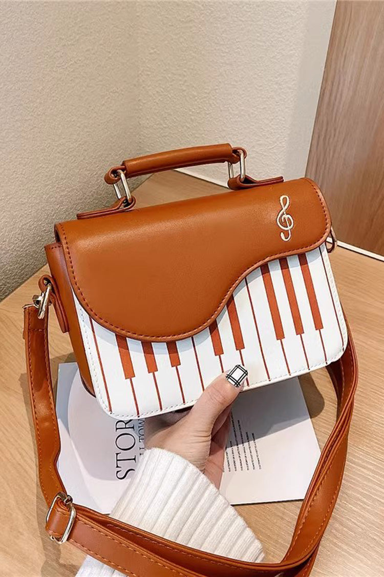 Piano Notes Embroidered Shoulder Bag