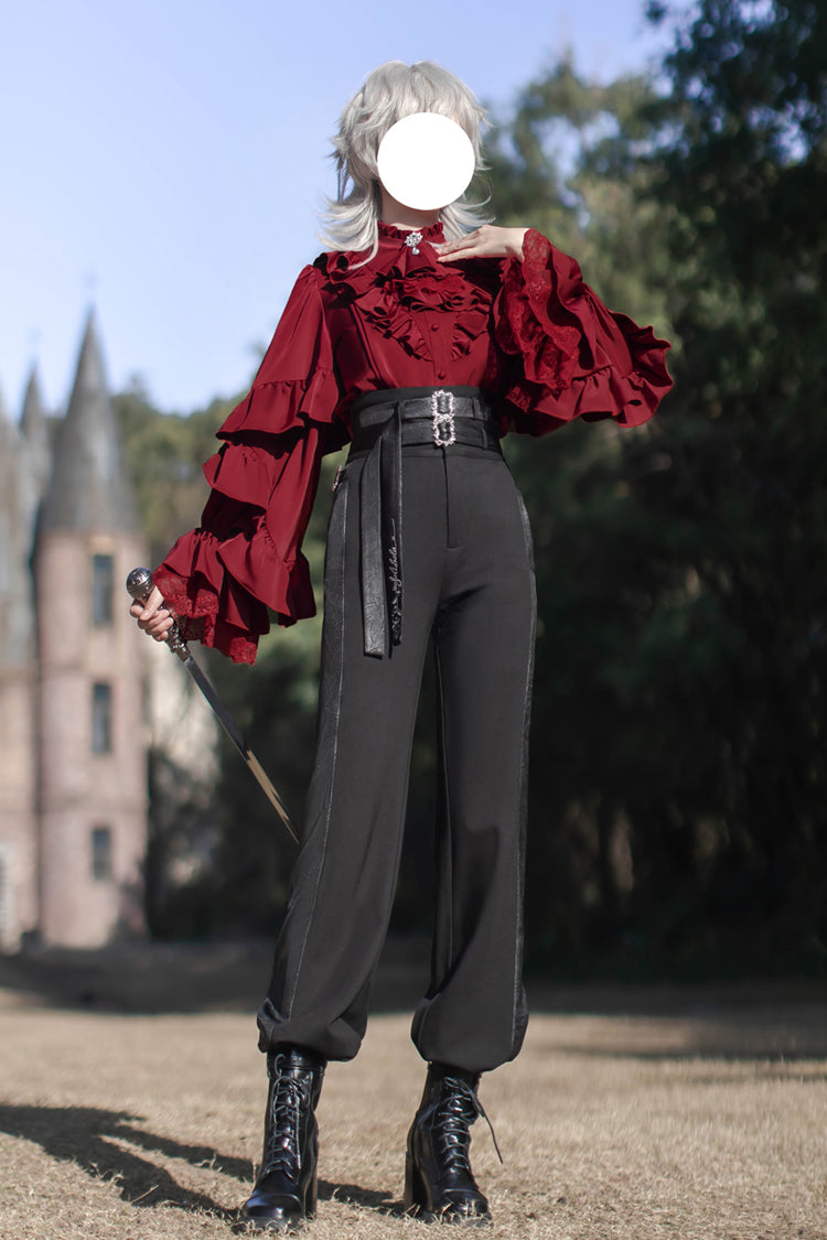 Noir Long-Sleeve Ruffled Ouji Skirt and Blouse - Day and Night Song
