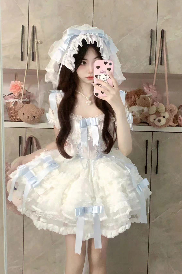 Love Song Multi-Layered Ruffled Bowknot Lace Sweet Princess Jsk Dress