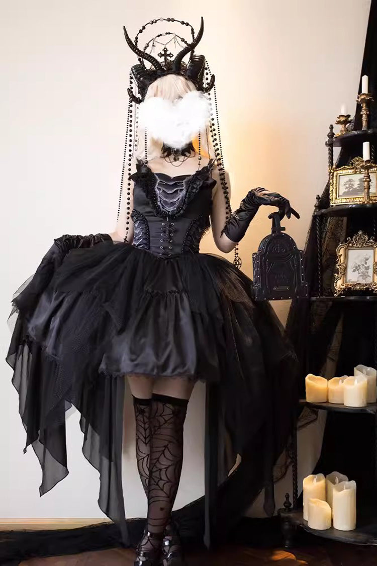 Black Goat of the Forest Lace Up Gothic Elegant Lolita Dress