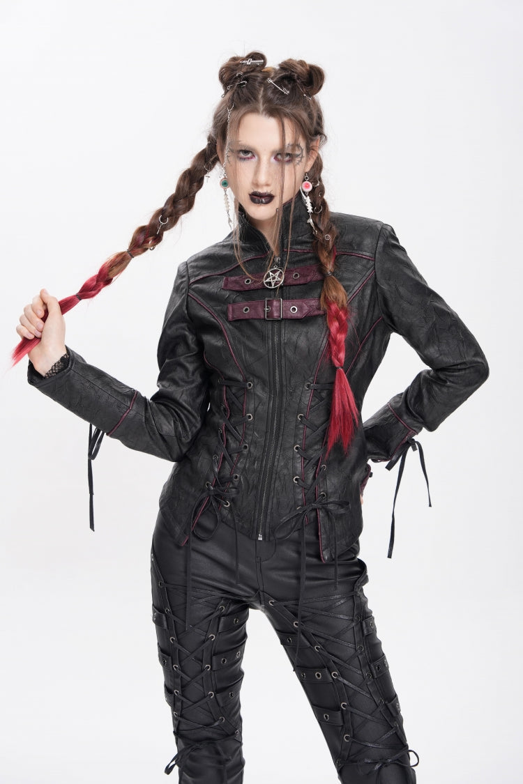 Occult Lace-Up Buckle Punk Jacket for Women