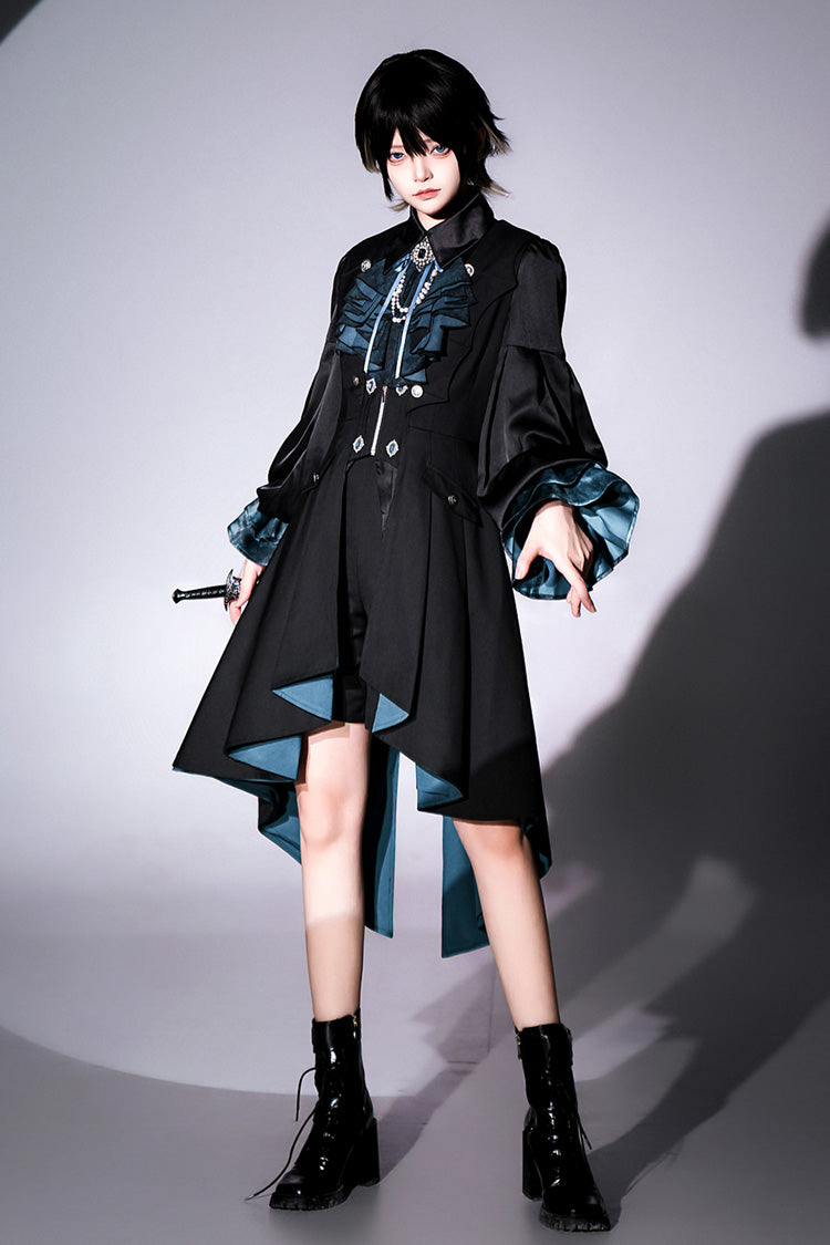 Ebony Long-Sleeve Gothic Ouji 4-Piece Ensemble - Deep Music
