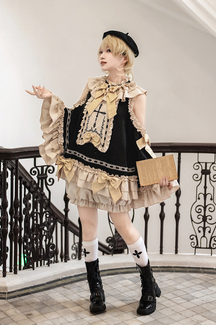 Ouji Lolita Set with Off-Shoulder and Bow