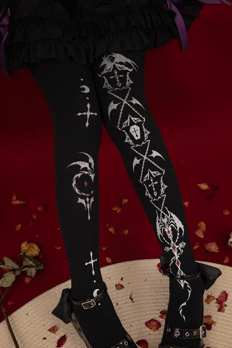 Velvet Print Sweet Lolita Leggings, 120D, Two Shades