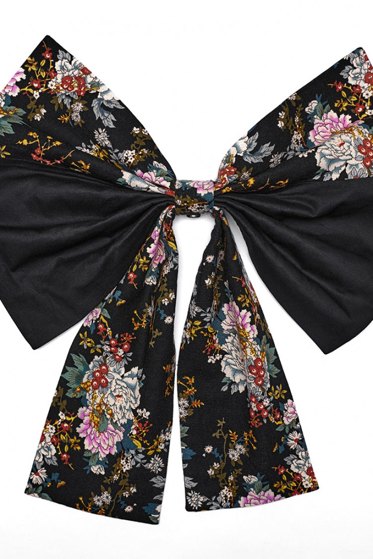 Floral Printed Long-Sleeved Gothic Lolita Kimono Dress Set