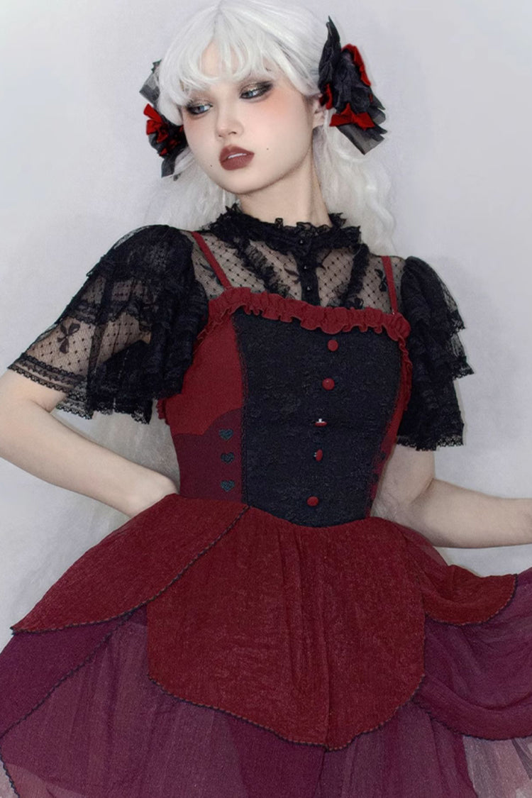 Hollow Lace Sweet Blouse with Removable Pads & Short Sleeves