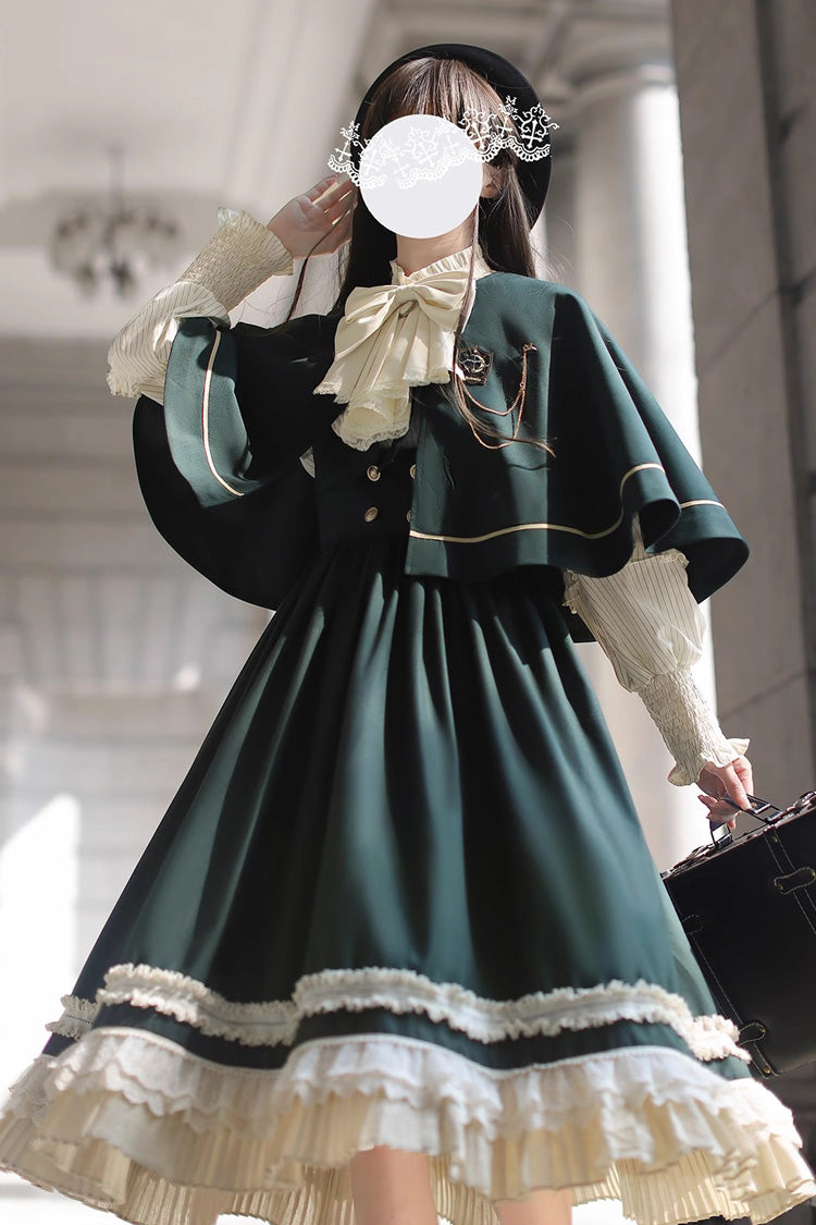 Green Bow Lace College Style Elegant Jumper - Artemis SP