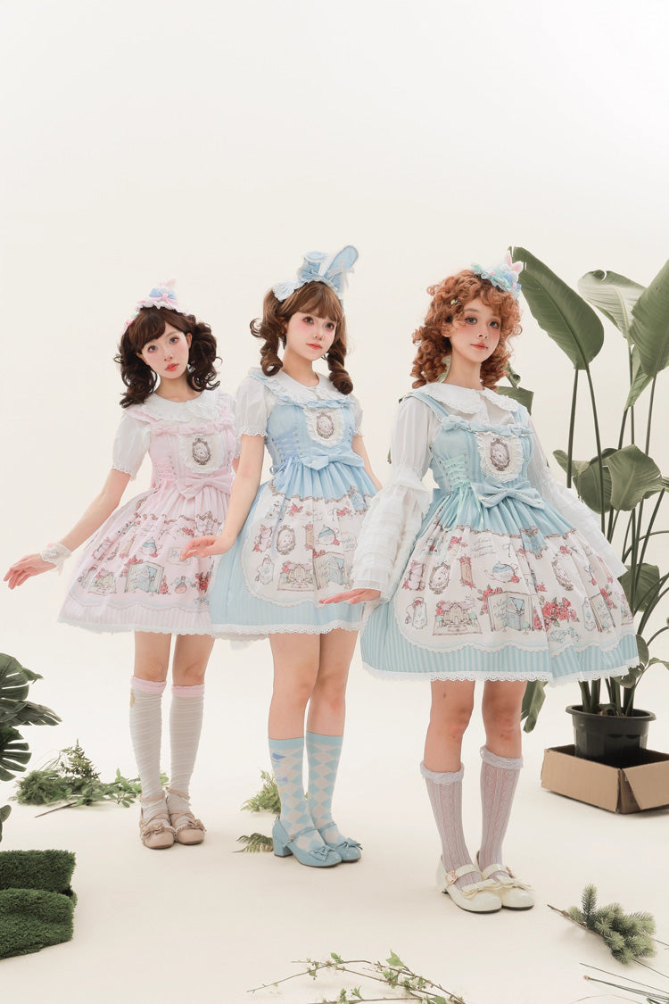 Rabbit's Collection Sweet Princess Lolita JSK with Print and Lace