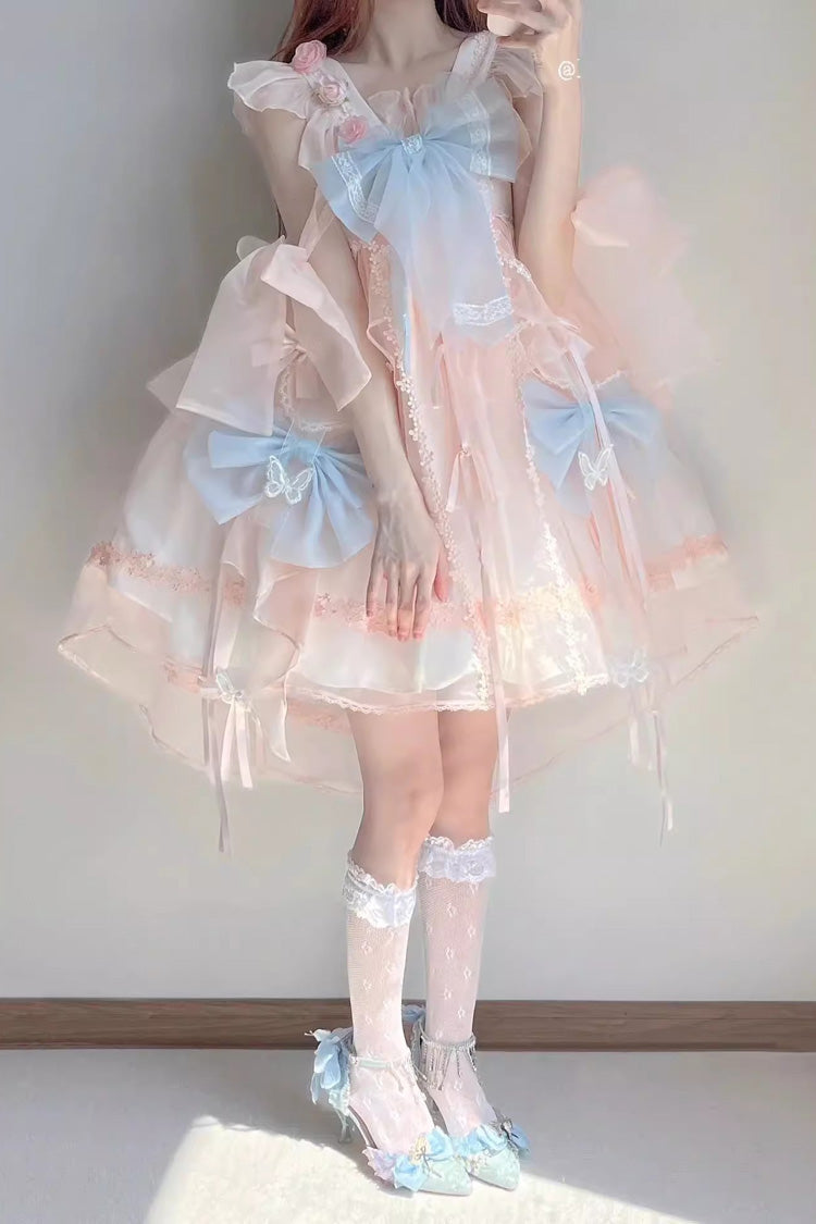 Multicolor Bow Print Sweet Lolita JSK with Chinese Inspired Details