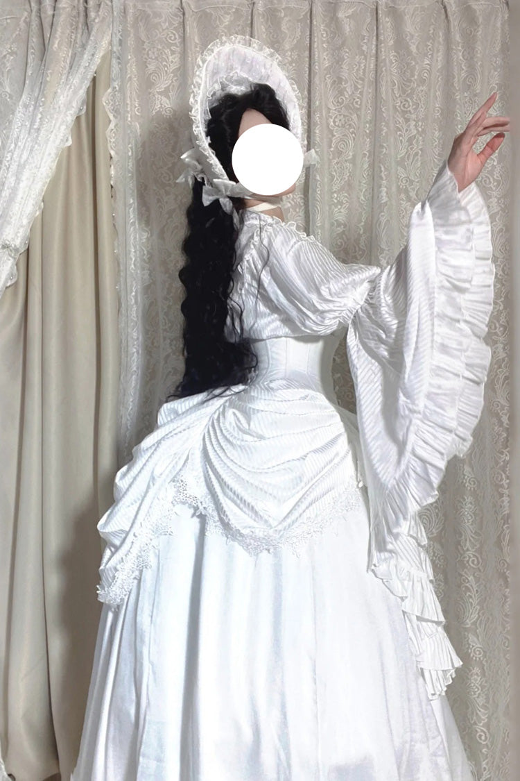Ivory Long Hime Sleeve Gothic Skirt Set with Lace - Sleepwalking