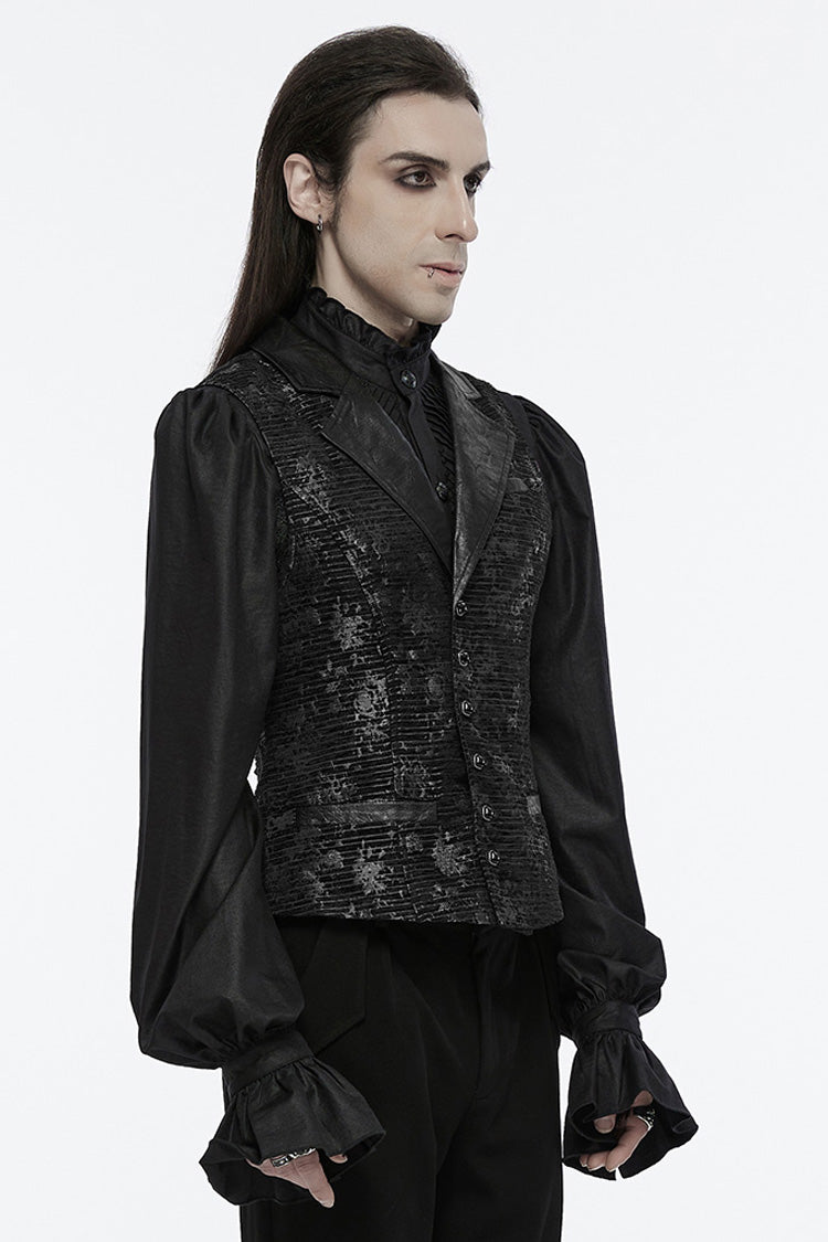 Skull Buckle Gothic Sleeveless Vest with V-Neck for Men