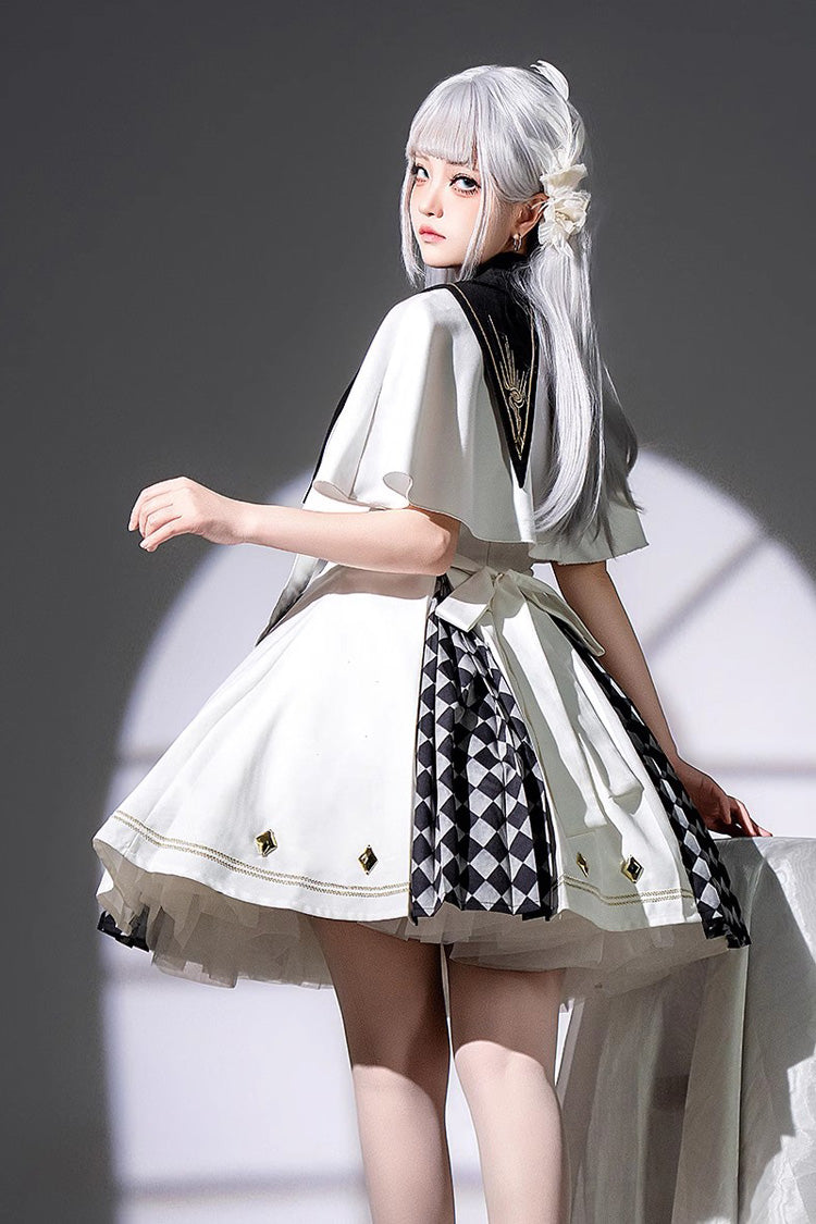 Ivory Magic Academy Diamond Print Stitching Gothic JSK
