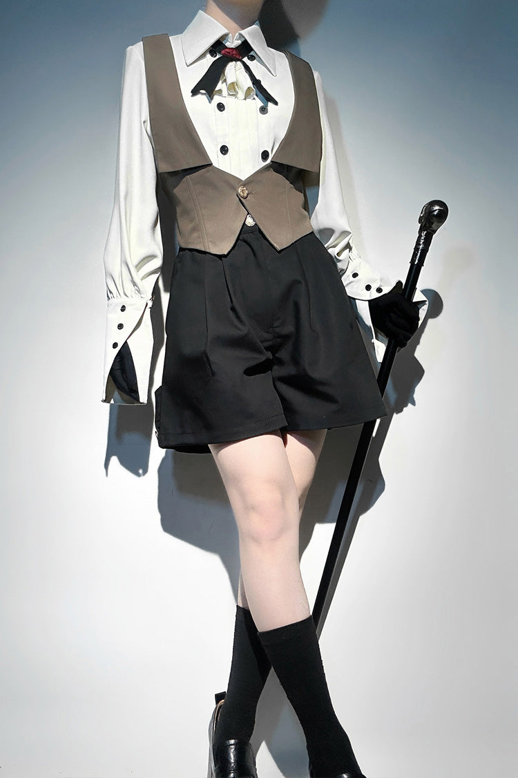 Ivory Long Sleeve Bow Prince Handsome Blouse