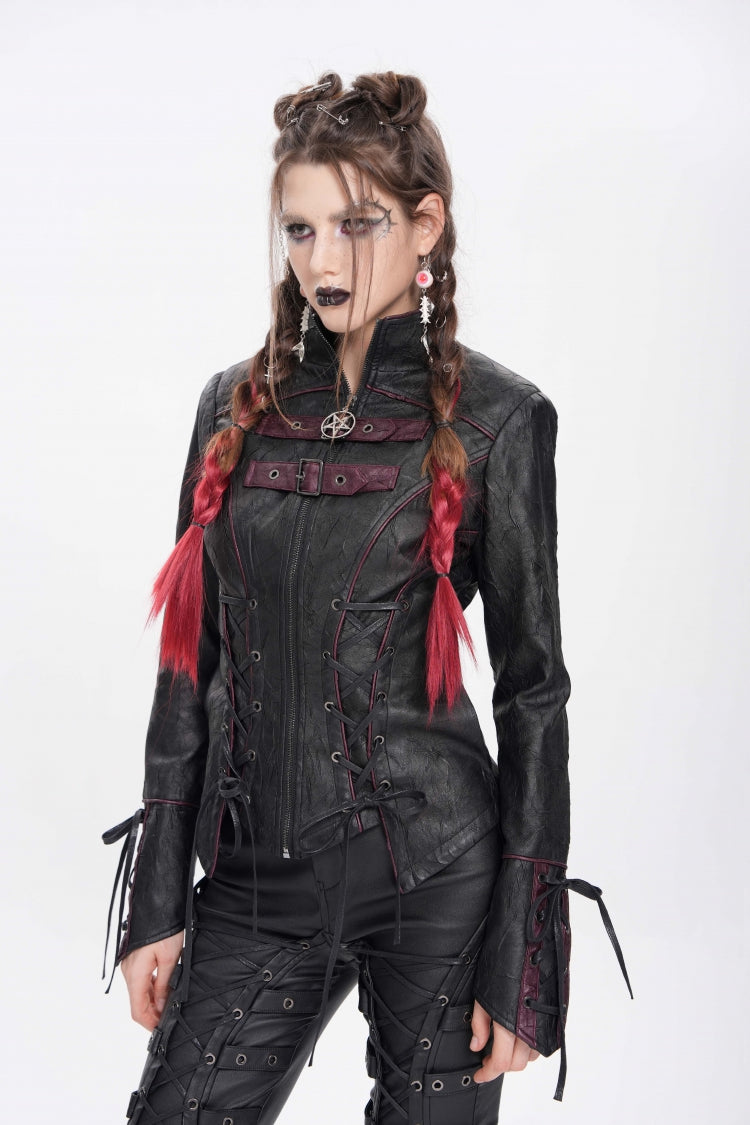 Occult Lace-Up Buckle Punk Jacket for Women