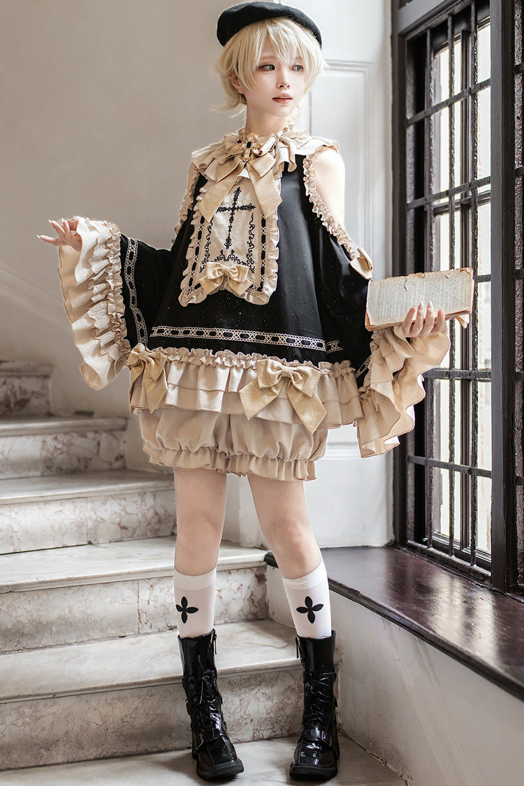 Ouji Lolita Set with Off-Shoulder and Bow