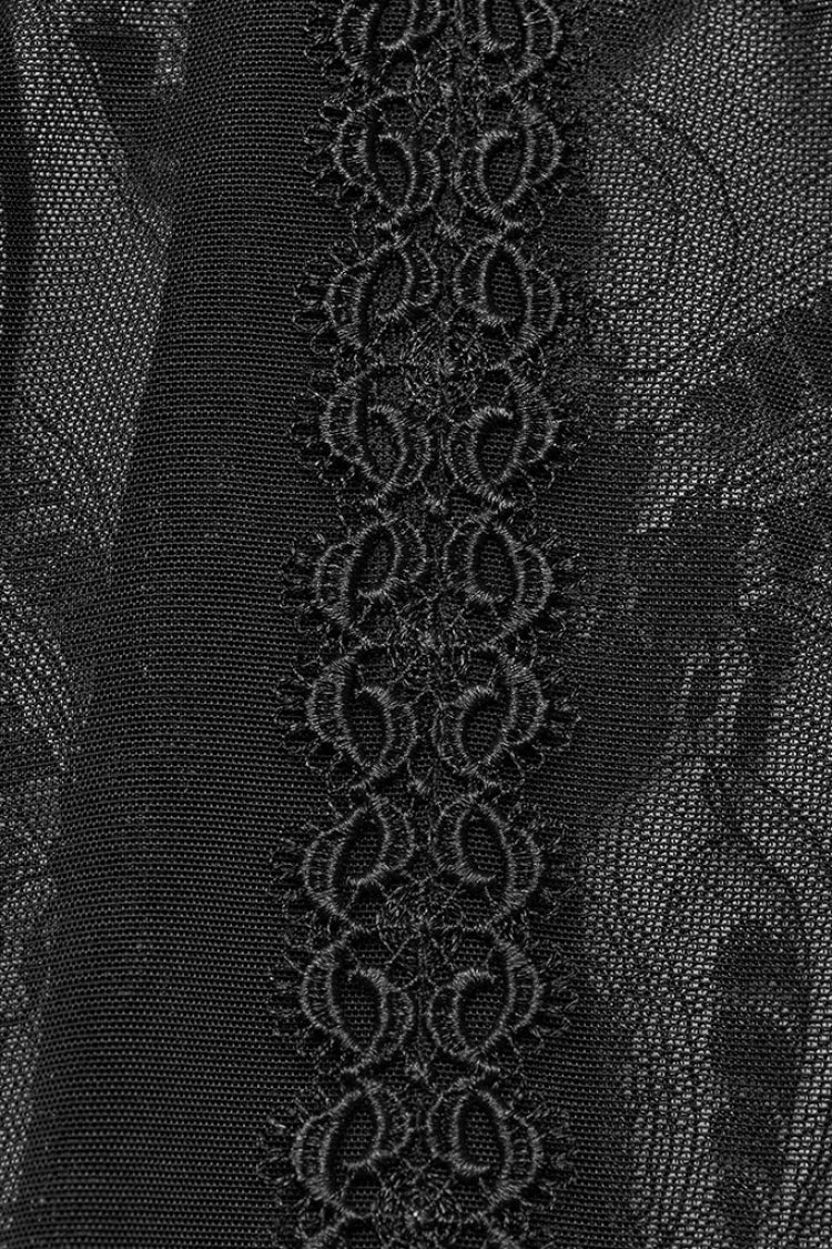 Sheer Wrapped Hip Gothic Skirt for Women with Lace Detail