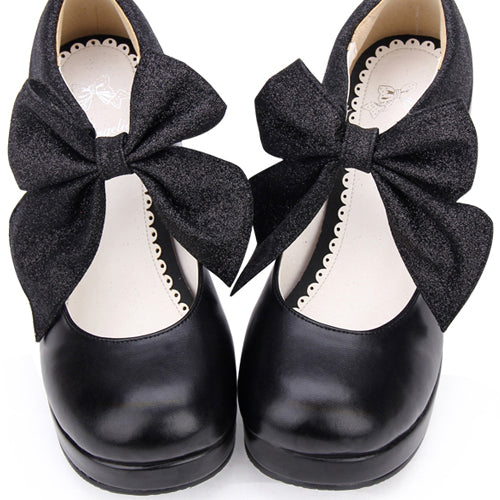 Big Bowknot Sweet Lolita Shoes - Round Toe Style