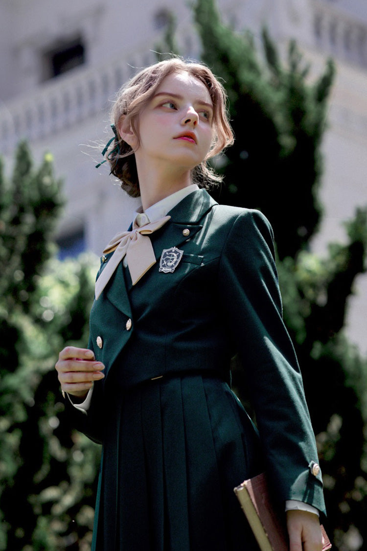 Green Artemis Collegiate Elegant Lolita Jumper Dress