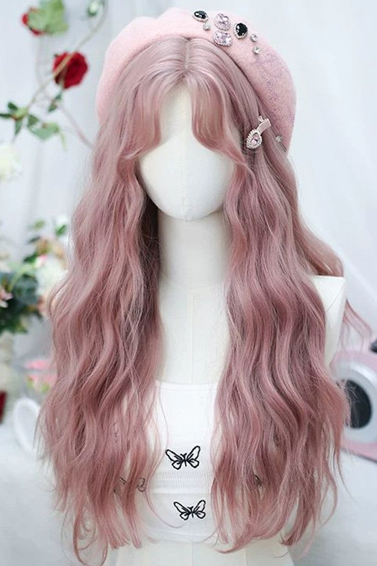 Sakura Pink Soft Curl Wig with Stylish Bangs - Sweet Lolita