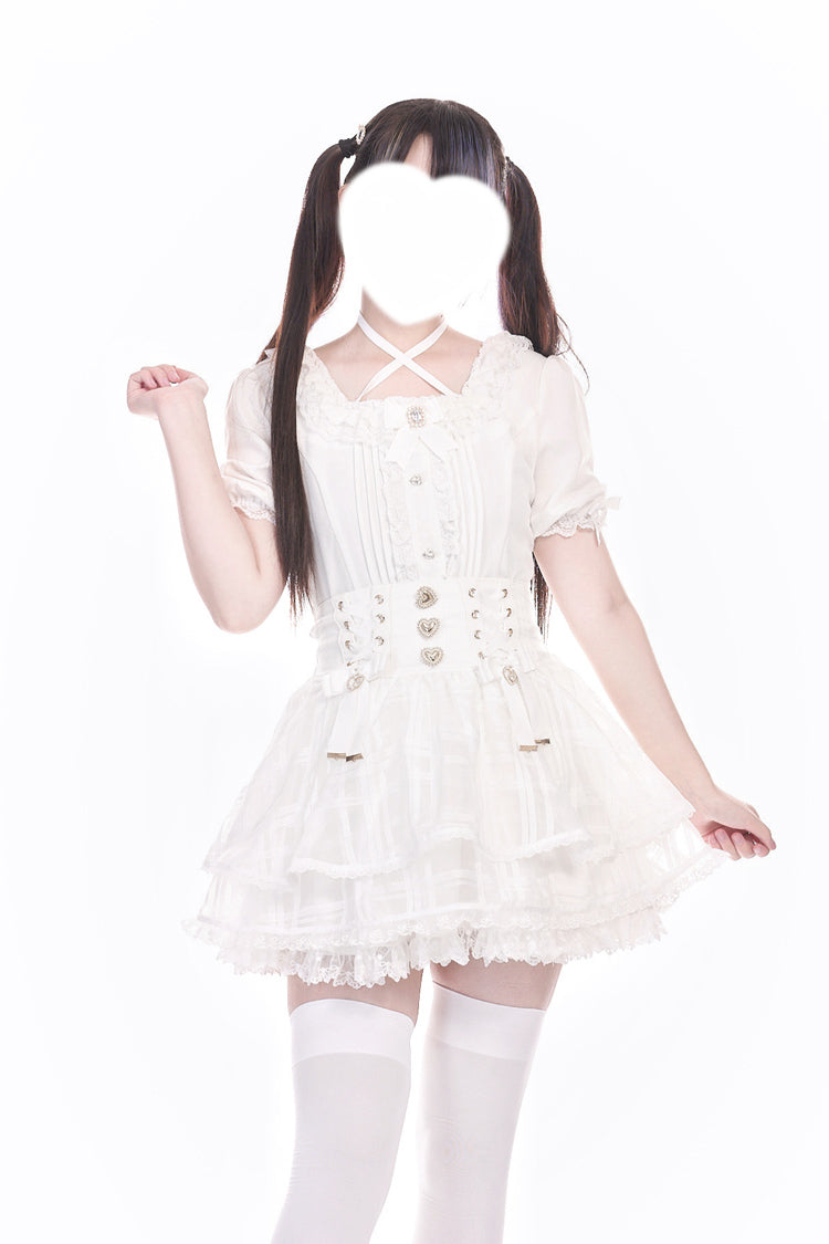 Love Hanabi Triple-Bow Organza Skirt - Three Color Options