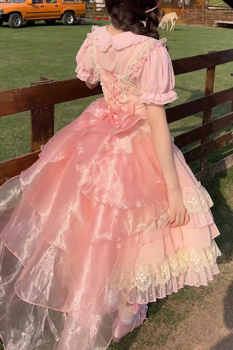 Pink Layered Ruffle Tea Party Jsk Dress - Sweet Lolita
