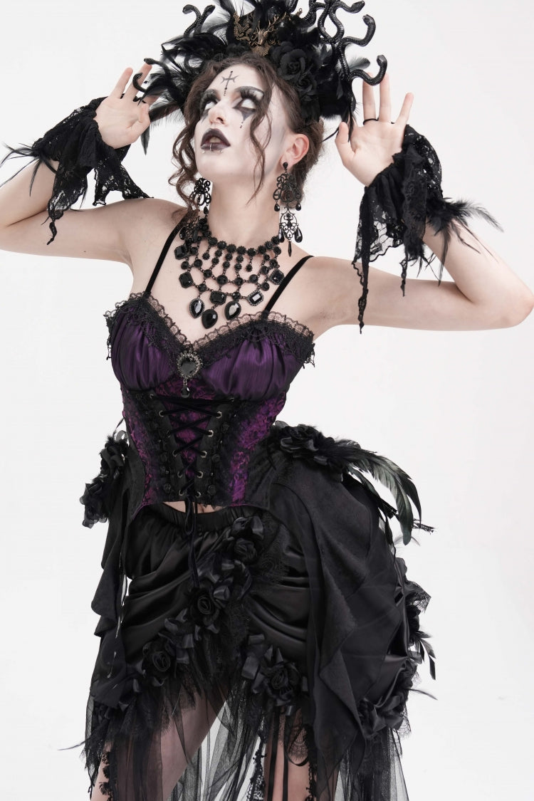 Heliotrope Lace-Up Overbust Gothic Corset