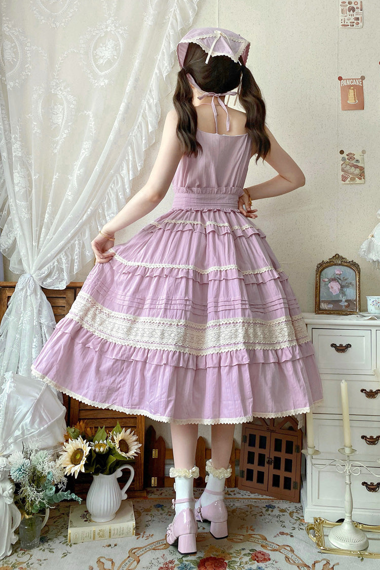 Ruffle Bowknot Lace Sweet Lolita JSK in 6 Colors - Summer Flower Tea