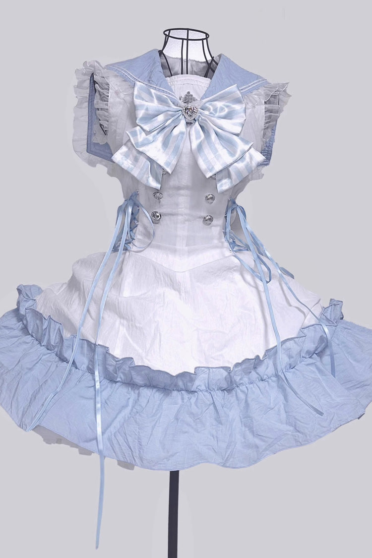 Jirai Kei Dress with Doll Collar and Ruffle Bow - Magical Girl, 2 Hues