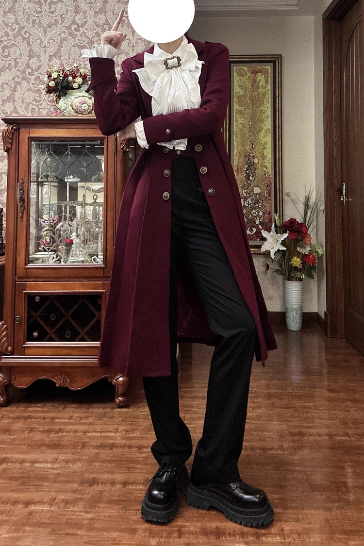 Wool Slim Gothic Trench Coat with Long Sleeves - Paranoid's Punishment, 4 Shades