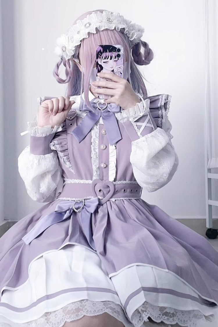 Little Idol Ruffle Bow Lace Asymmetric Jirai Kei Dress 6 Colors