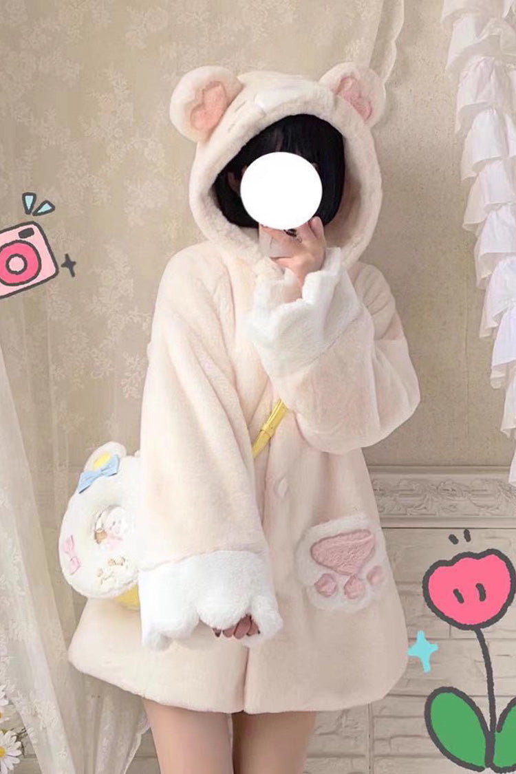 Cozy Hooded Sleepy Bear Cat Sweet Lolita Winter Coat