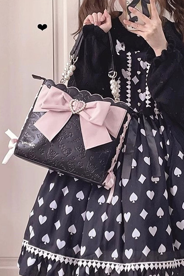 Ribbon Pearl Girly Lolita Shoulder Purse - 4 Shades