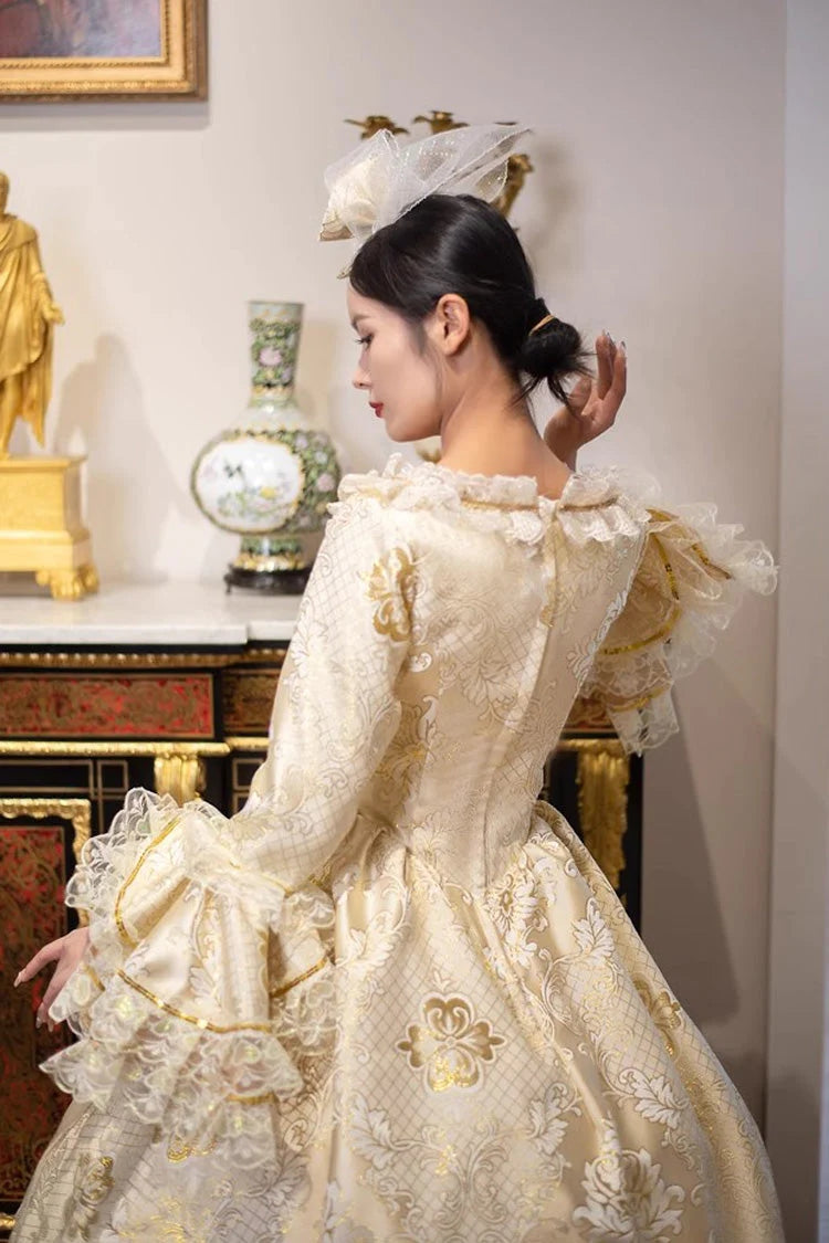 Golden Embroidered Victorian Cardigan - Medieval Princess