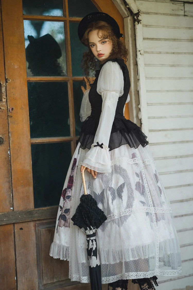 Multi-Color Printed Ruffled French Gothic Dress Set - Princess Classic
