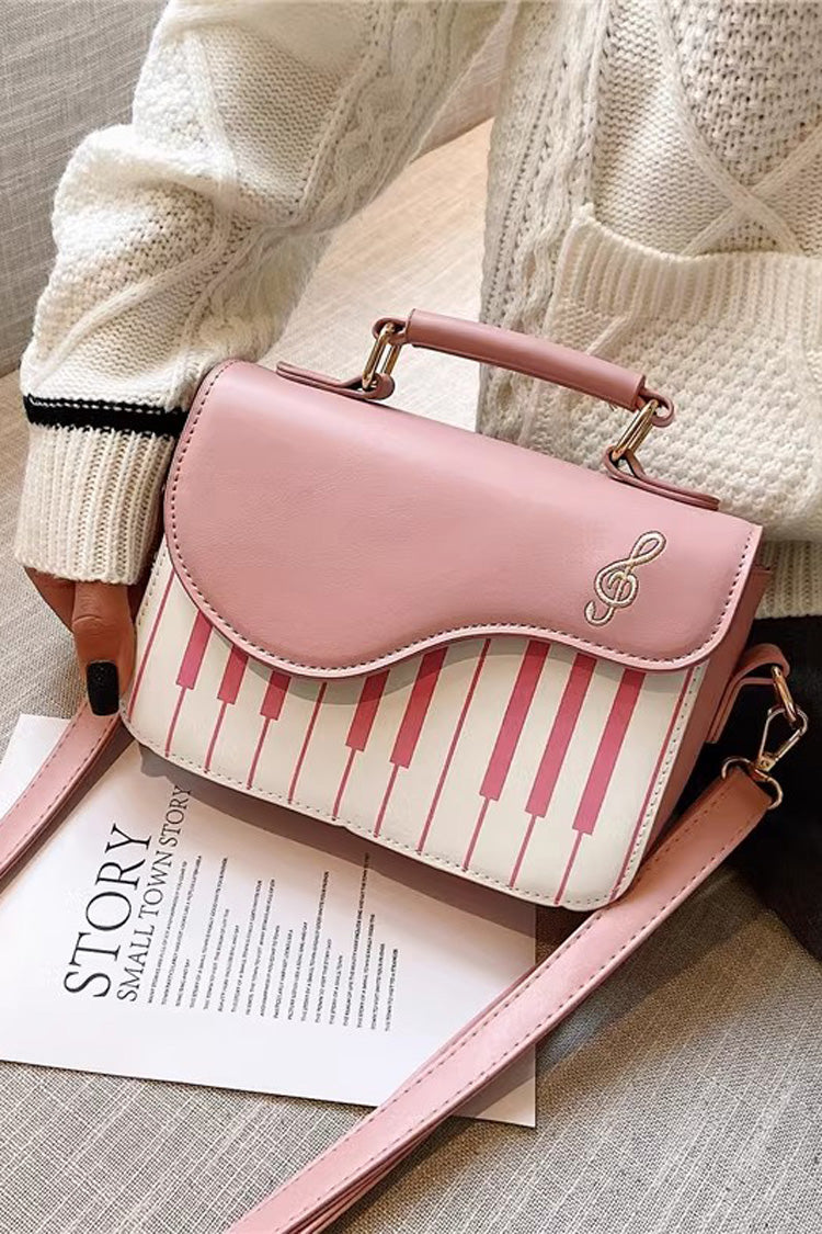 Piano Notes Embroidered Shoulder Bag