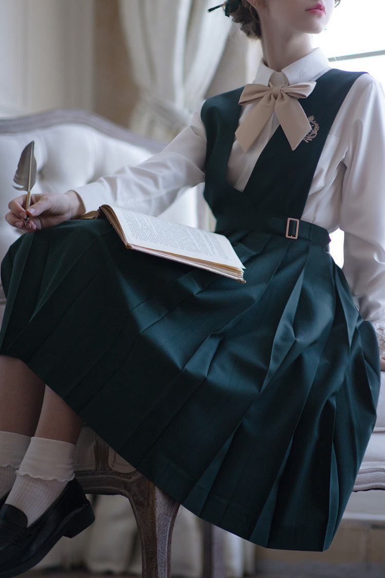 Green Artemis Collegiate Elegant Lolita Jumper Dress