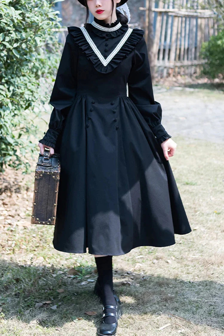 Autumn Winter Stand Collar Long Sleeve Lolita Dress