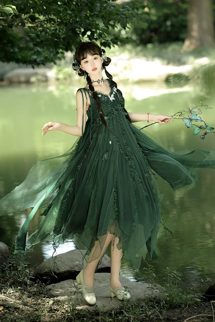 Emerald Forest Asymmetric Hem Sweet Chinese Jumper