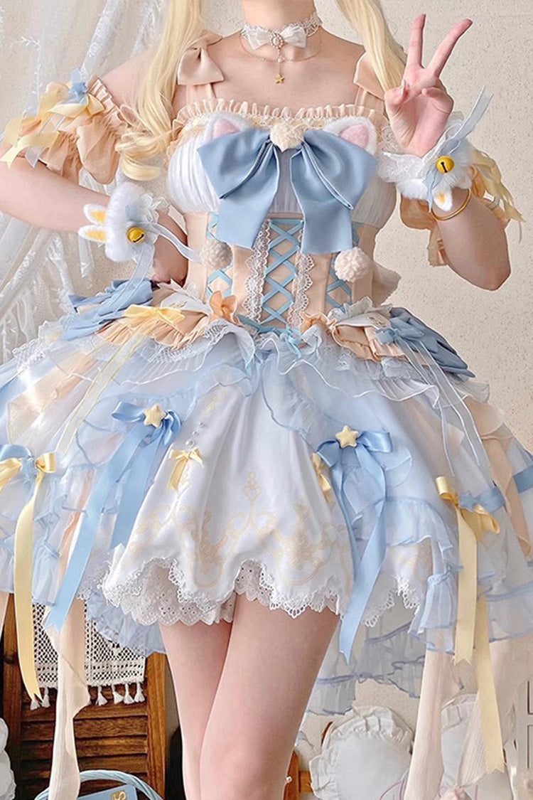 Blue Hanayome Bow Princess Sweet Lolita Dress