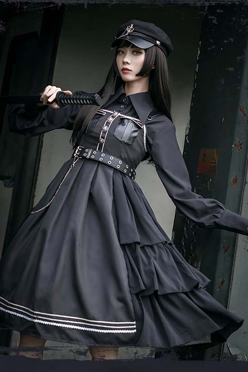 Cool Gothic Lolita JSK Dress with Night Owl Design