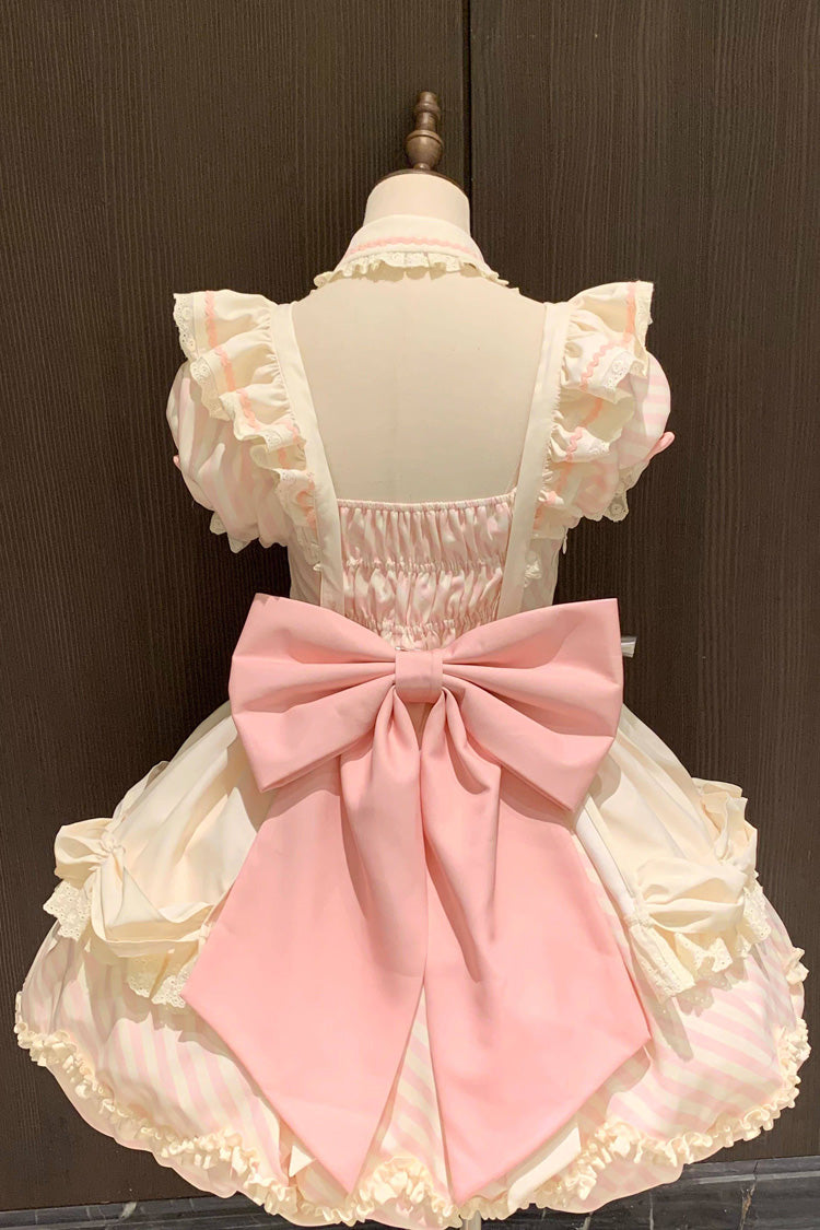 Puppy Pastry Chef Asymmetric Sweet Lolita Dress with Printed Ruffles
