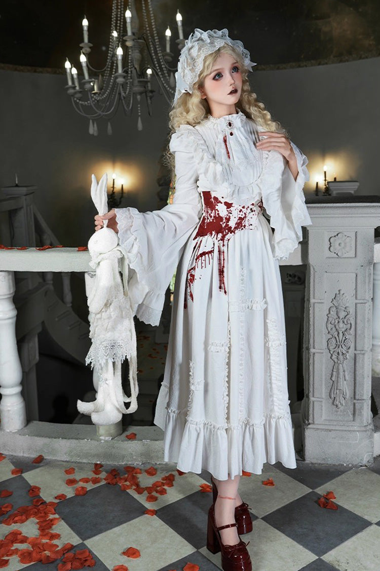 Ivory Gothic Dress Set with Hime Sleeves and Lace - Cross Doll