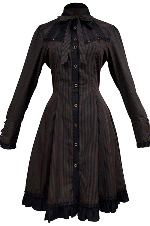 Ouji Lolita Dress with Striped Print