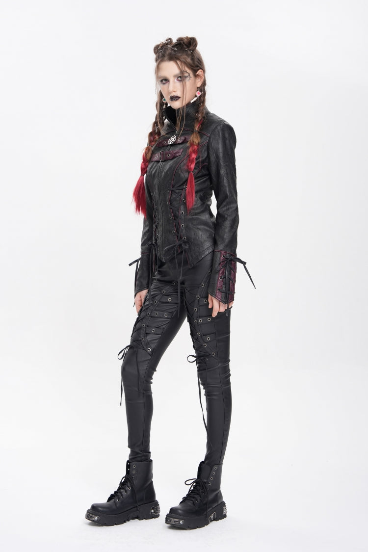 Occult Lace-Up Buckle Punk Jacket for Women